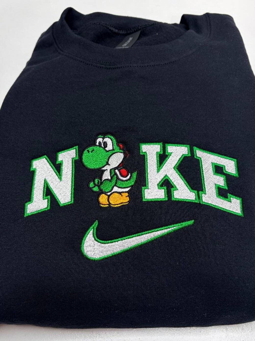Nike Mario Bros Yoshi Sweatshirt Embroidered Adult Unisex Crewneck Video Gamer